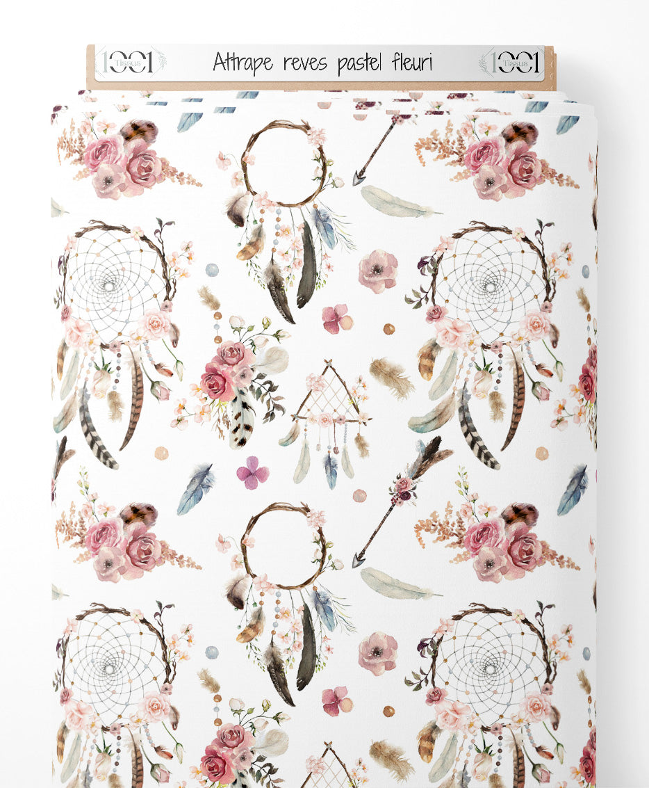 Tissu - Attrape-rêves pastel fleuri