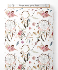 Tissu - Attrape-rêves pastel fleuri