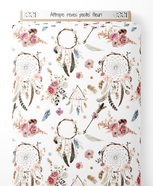 Tissu - Attrape-rêves pastel fleuri
