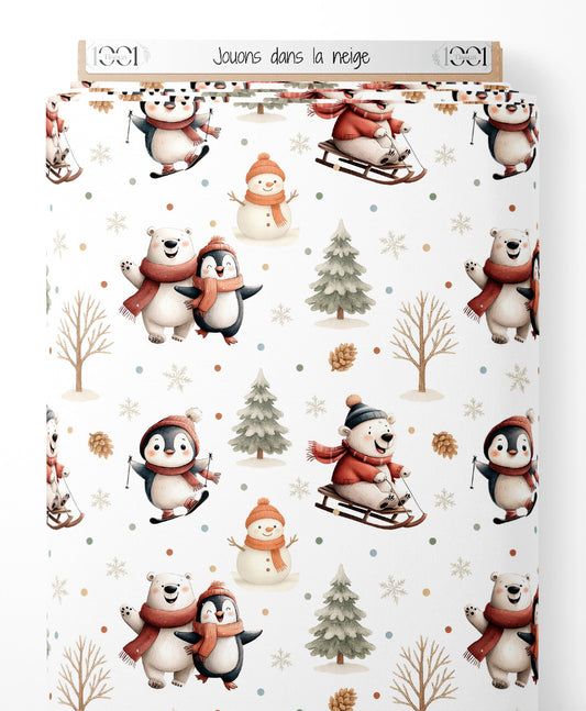 Tissu - Jouons dans la neige