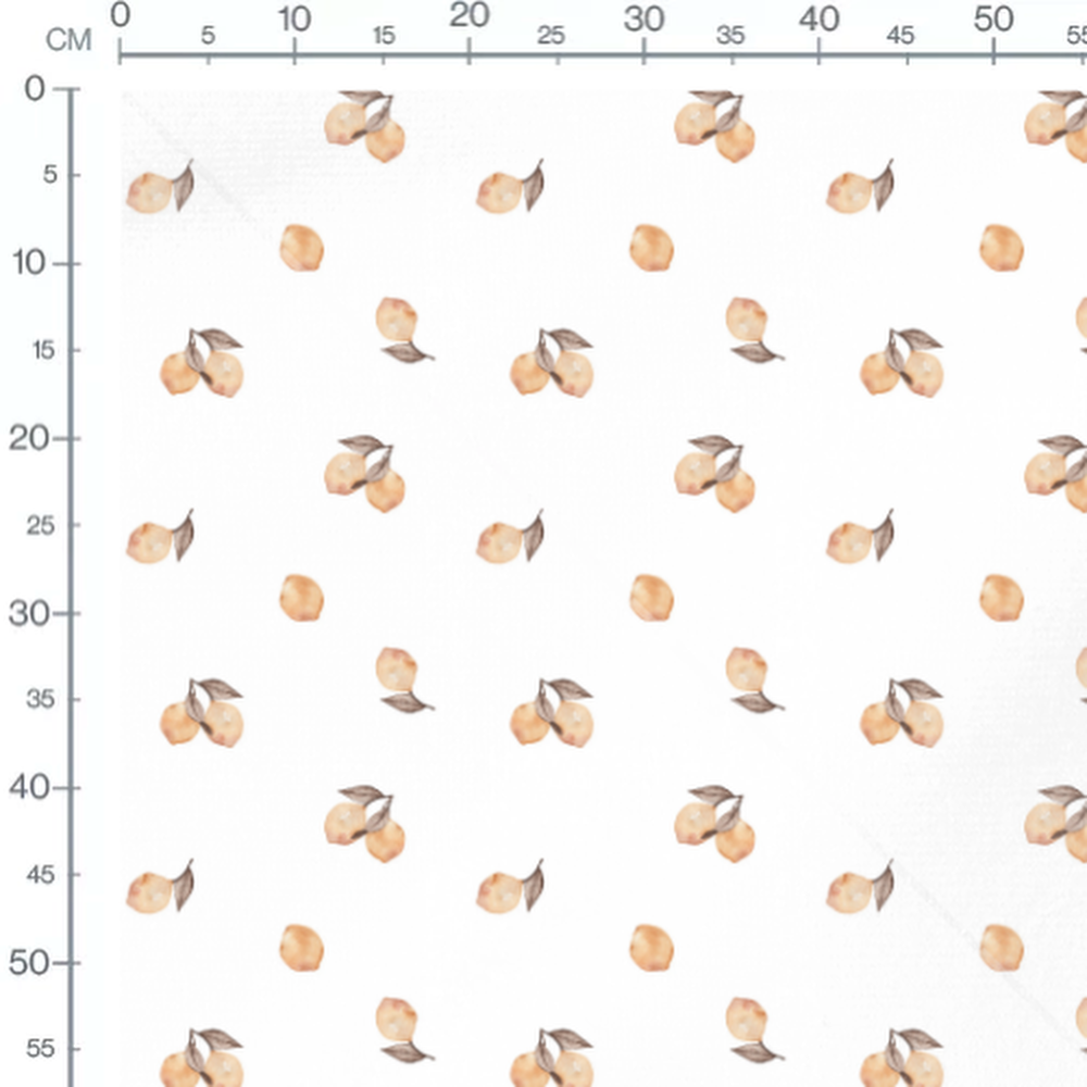 Tissu - Citrons jaunes et feuilles grises