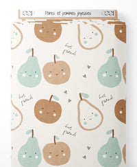 Tissu - Poires et pommes joyeuses