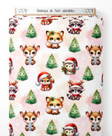 Tissu - Animaux de Noël adorables