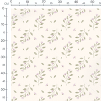 Tissu - Fleurs roses et branches