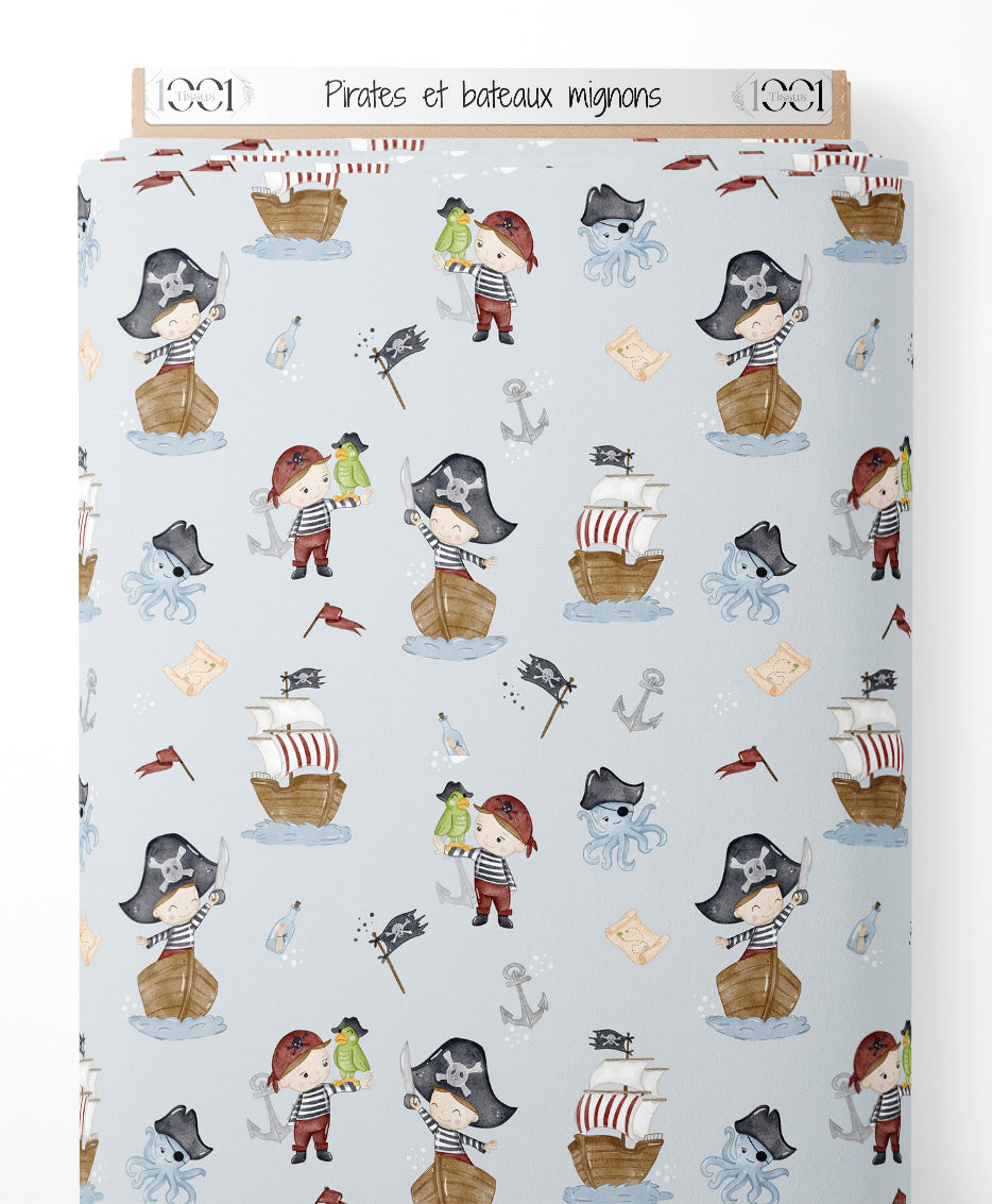 Tissu - Pirates et bateaux mignons