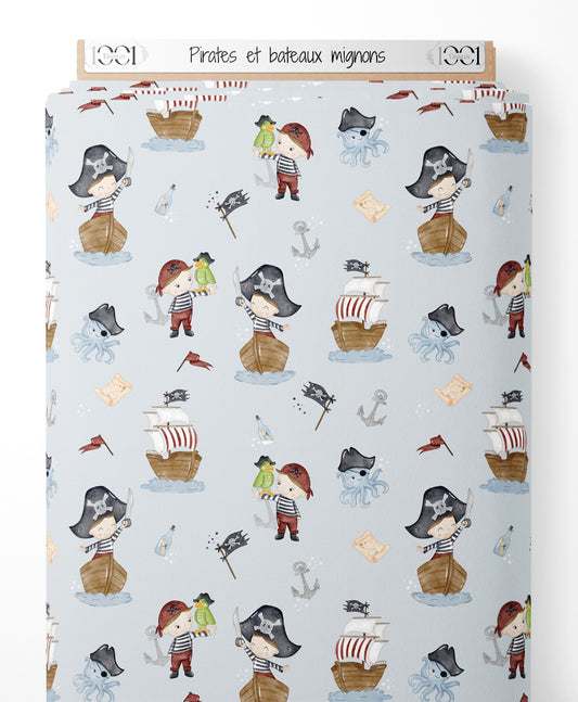 Tissu - Pirates et bateaux mignons