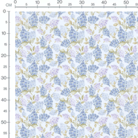Tissu - Hortensias bleus et lilas