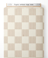 Tissu - Rayures verticales beige crème