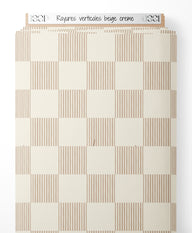 Tissu - Rayures verticales beige crème