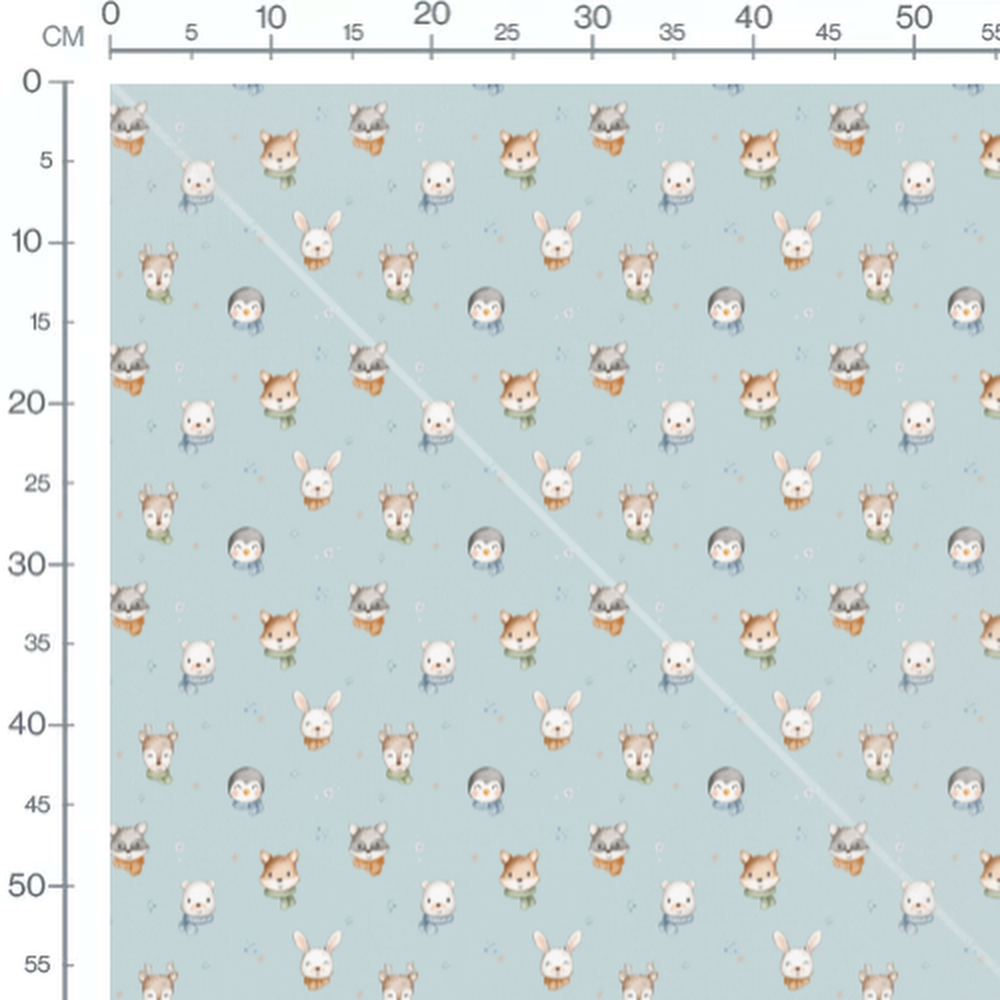 Tissu - Animaux doux avec écharpes