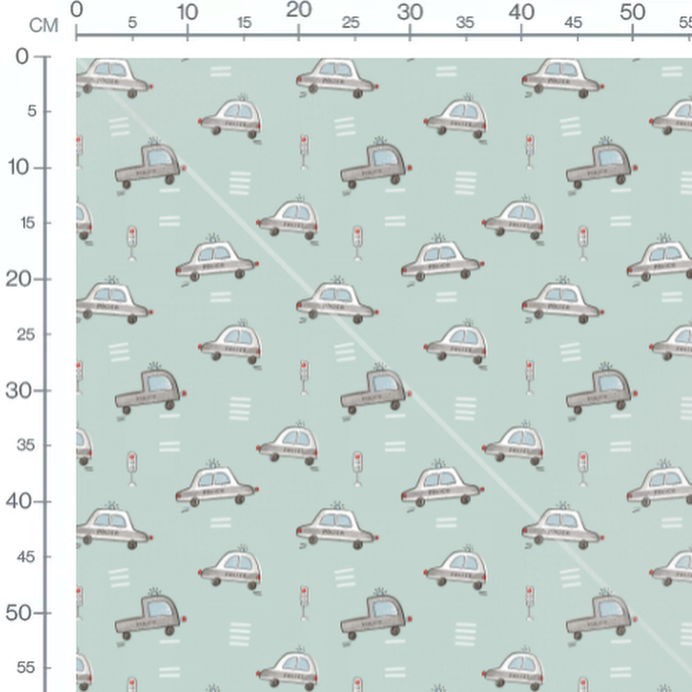 Tissu - Voitures de police grises 2