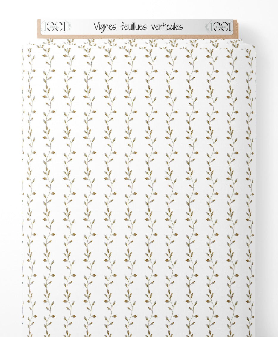 Tissu - Vignes feuillues verticales