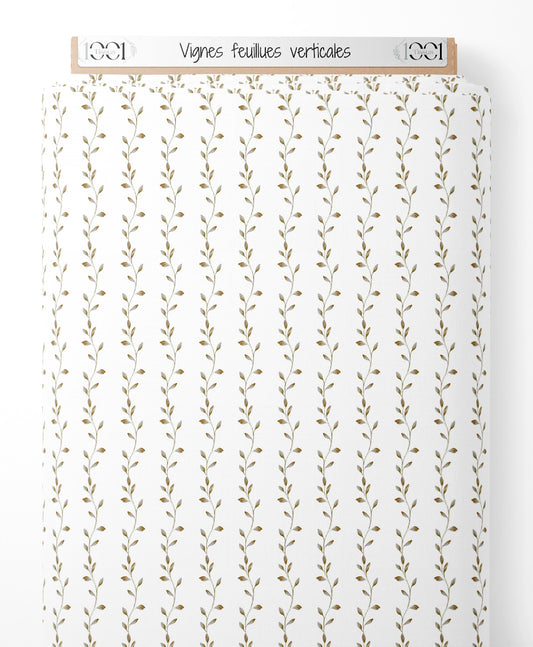 Tissu - Vignes feuillues verticales