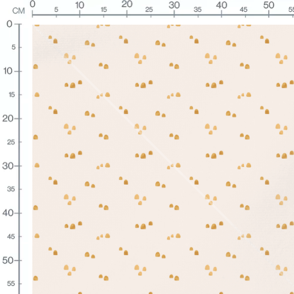 Tissu - Formes dorées sur fond crème