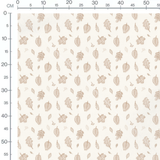 Tissu - Feuilles beiges sur fond crème