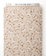 Tissu - Têtes d'ours beige variées