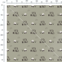 Tissu - Tracteurs et texte noir