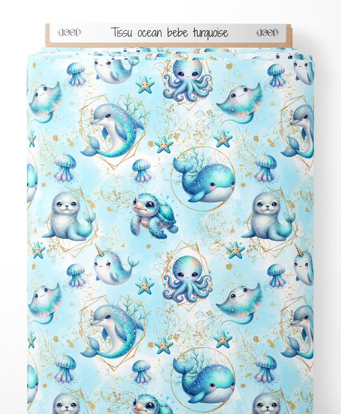 Tissu - ocean bebe turquoise