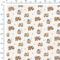 Tissu - Camions et chiens mignons