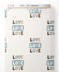 Tissu - Motifs LOVE multicolores