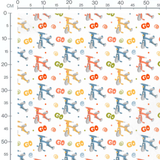 Tissu - Vélos et texte colorés