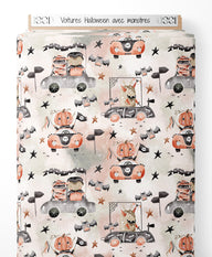 Tissu - Voitures Halloween avec monstres