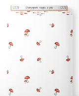 Tissu - Champignons rouges à pois
