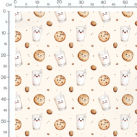 Tissu - Biscuits et verres sur crème