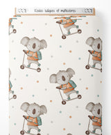 Tissu - Koalas ludiques et multicolores