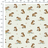 Tissu - Capybaras sur fond clair