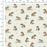 Tissu - Capybaras sur fond clair