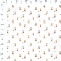 Tissu - Oursons et voitures sur blanc