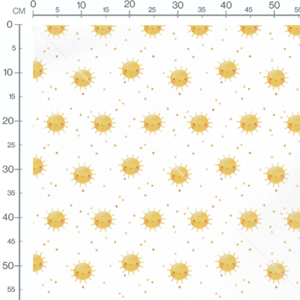 Tissu - Soleils souriants et pois