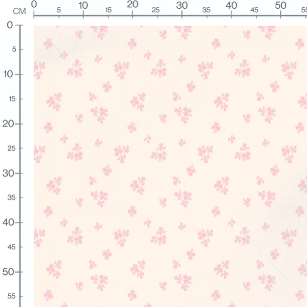 Tissu - Fleurs roses sur crème doux