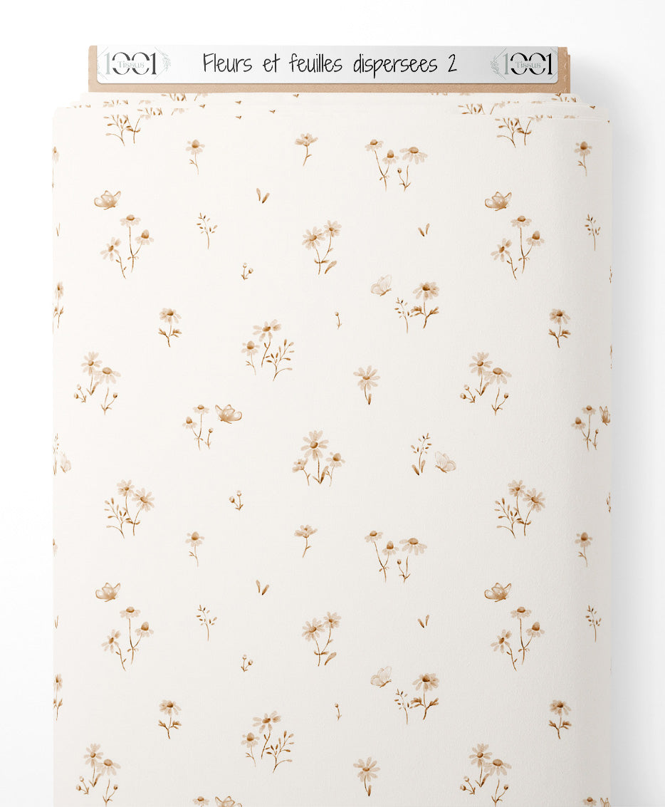Tissu - Fleurs et feuilles dispersées 2
