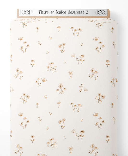 Tissu - Fleurs et feuilles dispersées 2
