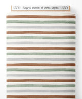 Tissu - Rayures marron et vertes simples