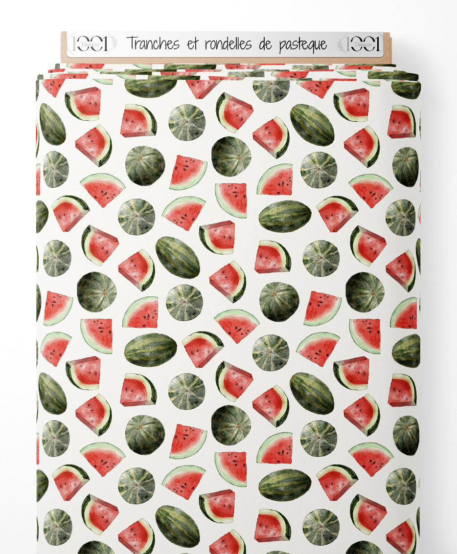 Tissu - Tranches et rondelles de pastèque