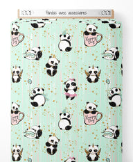Tissu - Pandas avec accessoires