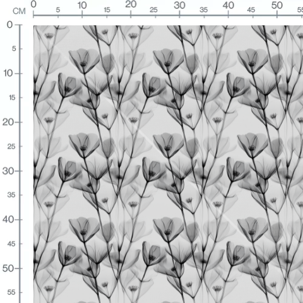 Tissu - Tissu Fleur Xray Gris