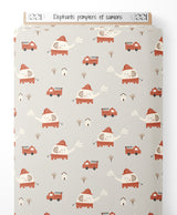 Tissu - Éléphants pompiers et camions