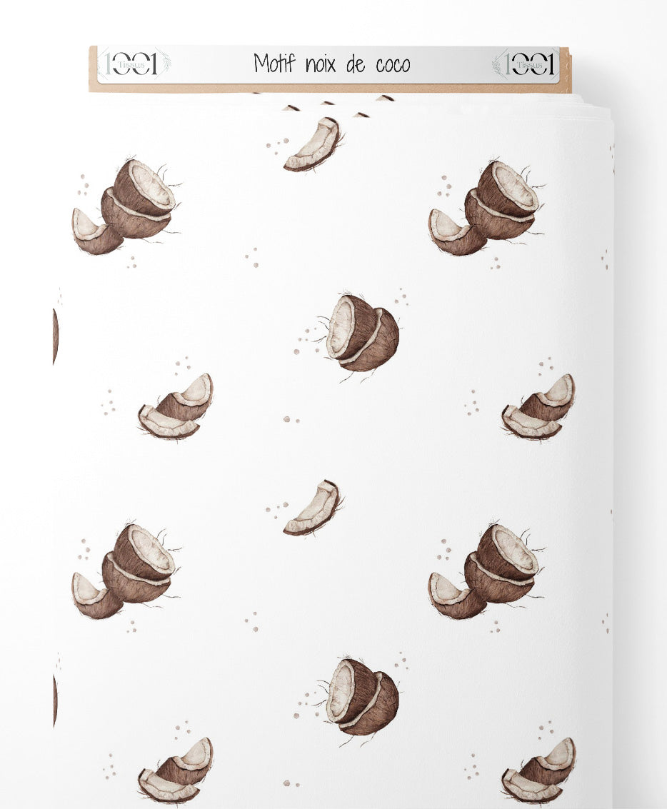 Tissu - Motif noix de coco