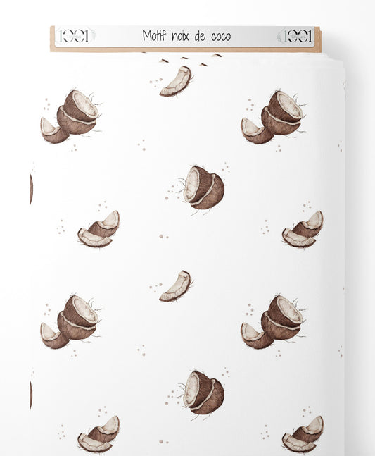 Tissu - Motif noix de coco
