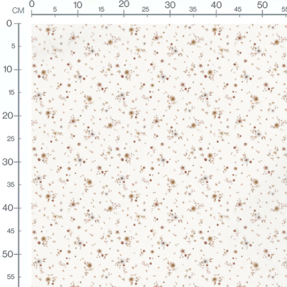 Tissu - Fleurs pastel et branches légères