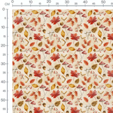 Tissu - Feuilles d'automne et champignons