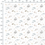 Tissu - Animaux marins pastel doux