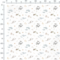 Tissu - Animaux marins pastel doux