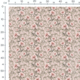Tissu - Roses et petites fleurs roses