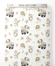 Tissu - Animaux safari en ballon