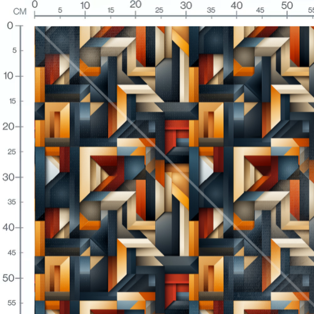 Tissu - Mosaïque Géométrique 3D